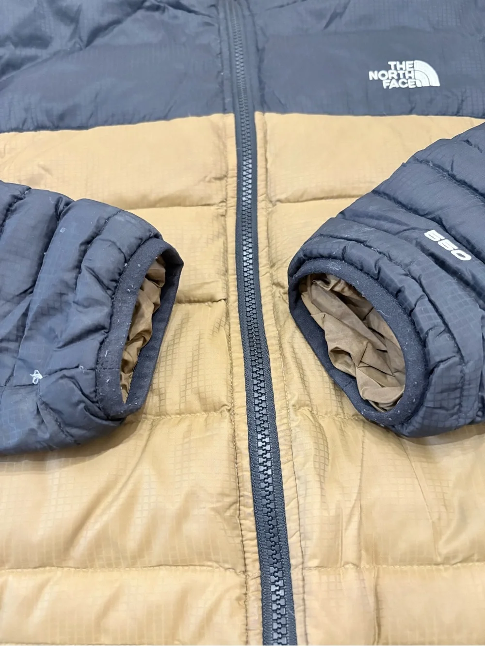 The North Face Men’s Hooded Puffer Jacket - Black & Tan Reversible